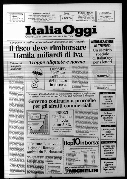 Italia oggi : quotidiano di economia finanza e politica